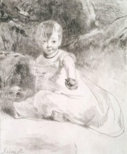 Child with an Apple: Portrait of the Artist's Niece, Agnes Paul, 1826. Creator: Andrew Geddes.