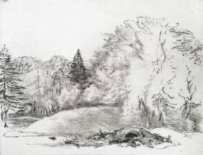 View in Richmond Park, A Small Bridge to the Right, c1826. Creator: Andrew Geddes.