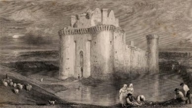 Caerlaverock Castle, 1833. Creator: Edward Goodall.
