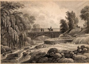 Midlothian, Stock Bridge, Water of Leith, c1830-1870. Creator: James Baylis Allen.
