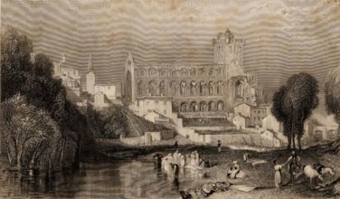 Jedburgh Abbey, 1833. Creator: Robert Brandard.