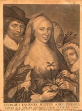 Portrait of George Jamesone with his wife Isabella Tosh and son Alexander, 1623. Creator: George Jamesone.