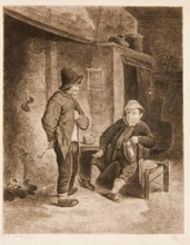 Interior of a Tavern, with two peasants, (c1645), 1780s Creator: William Baillie.