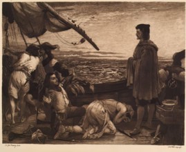 Dawn Revealing the New World to Columbus, (c1852), c1900s. Creator: William Brassey Hole.