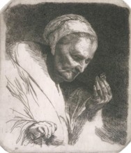 An Old Woman Looking at a Ring, (c1620s), c1826. Creator: Andrew Geddes.