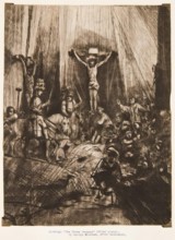 The Three Crosses (first plate), (c1653), c1769. Creator: George Bickham III.