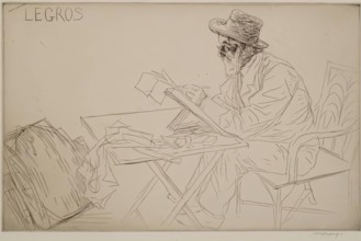 Portrait of Alphonse Legros, 1910. Creator: William Strang.