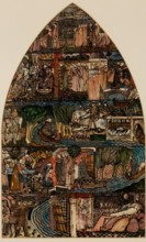 St Frideswide - Design for Stained Glass Window, Christchurch Oxford, 1859. Creator: Sir Edward Coley Burne-Jones.