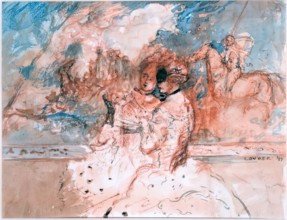 Sketch For A Silk Design, 1899. Creator: Charles Conder.