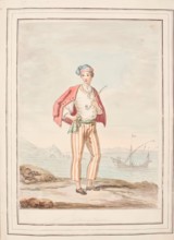 A Man of Procida, leaf from 'A Collection of Dresses by David Allan Mostly from Nature', 1776. Creator: David Allan.