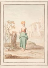 Little Girl of Procida, leaf from 'A Collection of Dresses by David Allan Mostly from Nature', 1776. Creator: David Allan.
