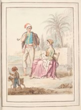 Neapolitan Family, leaf from 'A Collection of Dresses by David Allan Mostly from Nature', 1776. Creator: David Allan.