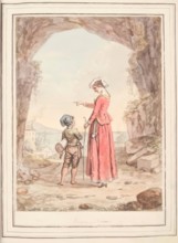 Woman of Nettuno, leaf from 'A Collection of Dresses by David Allan Mostly from Nature', 1776. Creator: David Allan.