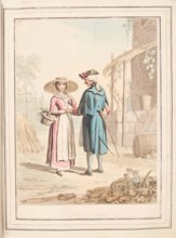 Girl of Piedmont, leaf from 'A Collection of Dresses by David Allan Mostly from Nature', 1776. Creator: David Allan.