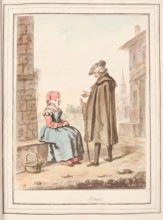 Woman of Pistoia, leaf from 'A Collection of Dresses by David Allan Mostly from Nature', 1776. Creator: David Allan.