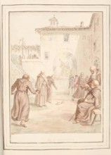 Fryers Amusement, leaf from 'A Collection of Dresses by David Allan Mostly from Nature', 1776. Creator: David Allan.