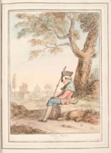 Weary Pilgrim of Rome, leaf from 'A Collection of Dresses by David Allan Mostly from Nature', 1776. Creator: David Allan.