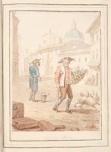 Salad and Olives of Rome, leaf from 'A Collection of Dresses by David Allan Mostly from Nature',1776 Creator: David Allan.