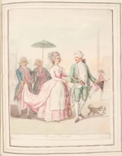 Roman Princess, leaf from 'A Collection of Dresses by David Allan Mostly from Nature', 1776. Creator: David Allan.