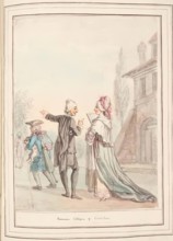 Roman Citizens, leaf from 'A Collection of Dresses by David Allan Mostly from Nature', 1776. Creator: David Allan.