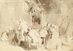 An Interior with Figures, c1810s. Creator: David Wilkie.