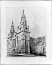 Aberdeen Cathedral - Western Towers, 1848-1852. Creator: Robert William Billings.