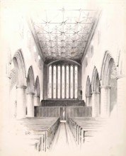 Interior of St Machar's Cathedral-illustration for "The Heraldic Ceiling of St Machar's..., 1888. Creator: George Reid.