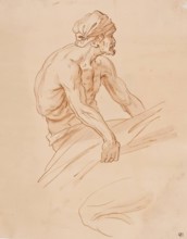 Bearded Male Figure, c1763-1800. Creator: William Williams.