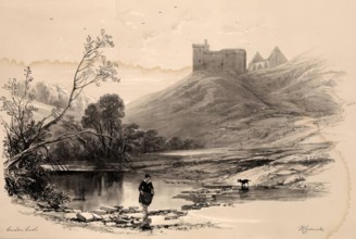 Scotland Delineated-Crichton Castle, 1847. Creator: James Duffield Harding.