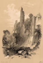 Scotland Delineated-Roslin Castle, 1847. Creator: James Duffield Harding.