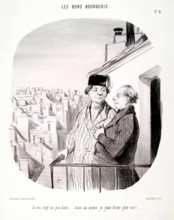 Les Bons Bourgeois. Je suis logé un peu haut....., 1846. Creator: Honore Daumier.