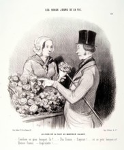 Les Beaux Jours de la Vie. Le Jour oú il Faut se Montrer Galant, 1845.  Creator: Honore Daumier.