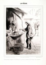 La Pêche. C'est presque toujours à la Halle.., 1840. Creator: Honore Daumier.