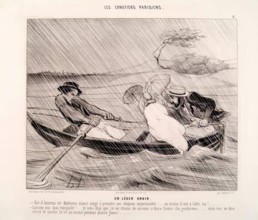 Les Canotiers Parisiens-Un Leger Grain, 1843. Creator: Honore Daumier.