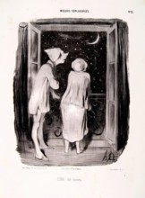 Moeurs Conjugales. Effets de lunes, 1840. Creator: Honore Daumier.
