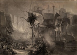 The Death of Nelson at Battle of Trafalgar. Creator: JMW Turner.
