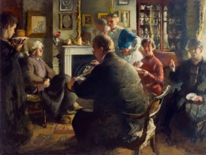 Mrs Raynes' Tea Party, 1928. Creator: Henry Tonks.