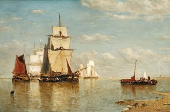 Calm at the Mouth of the Scheldt, 1868. Creator: Paul Jean Clays.
