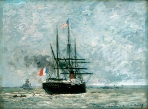 Leaving Port, 1868. Creator: Eugene Louis Boudin.