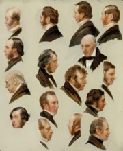 Heads of Aberdeen Personalities, 1850-1870. Creator: James William Giles.