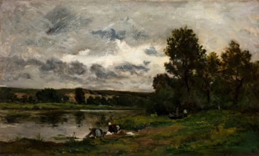 Les Laveuses, 1873. Creator: Charles Francois Daubigny.