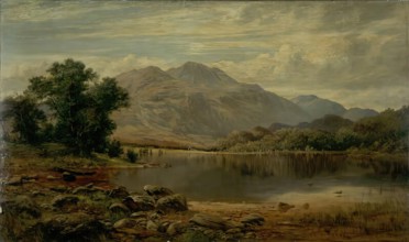In the Trossachs - Loch Achray from the Island, 1866. Creator: James Docharty.
