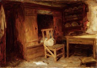 A Scottish Interior - The Box Bed, c1874. Creator: Joseph Farquharson.