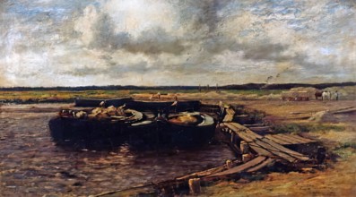 Clay Barges, Norfolk, c1890s. Creator: Leslie Thomson.