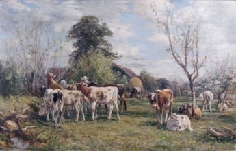 Weaned Calves, 1879. Creator: Mark Fisher.