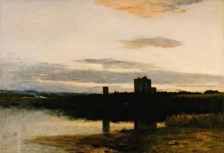 Spynie Castle and Loch, 1866. Creator: George Reid.