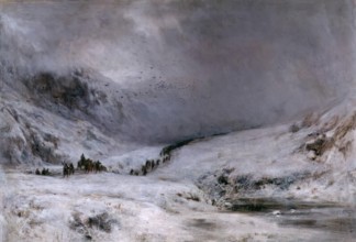 Passage of Montrose's Army Through Glencoe (Legend of Montrose), 1876. Creator: George Reid.