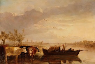 Old Chelsea Bridge, c1799. Creator: James M Burnet.