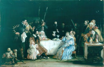 John Knox Dispensing the Sacrament - Sketch for the painting in John Knox's House, Edin...1850-64. Creator: William Dyce.