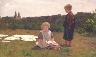 At Seaton Cottage On The Don, Aberdeen, c1870s. Creator: George Reid.